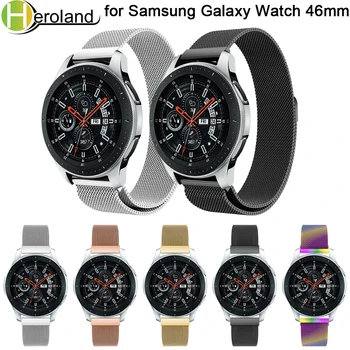 

2pc/lot 22MM Watch Strap stainless steel For Samsung Galaxy Watch 46MM band milanese wrist Smart WatchBand Strap magnet closure