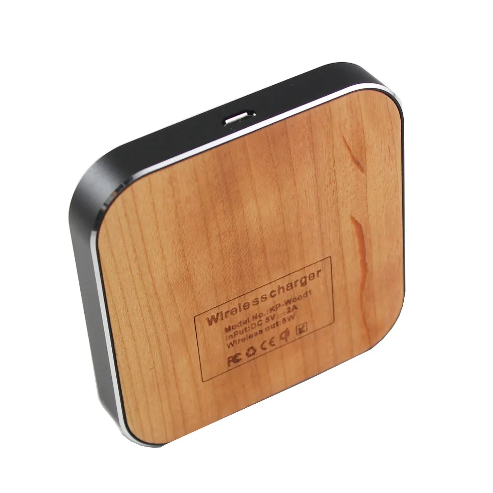 phone check vibration Portable Standard Mini Wireless Universal Qi Charger Wood