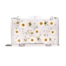 Женская мода флип цветок прозрачная сумка через плечо летние цепи сумки Сумка через плечо для женщин