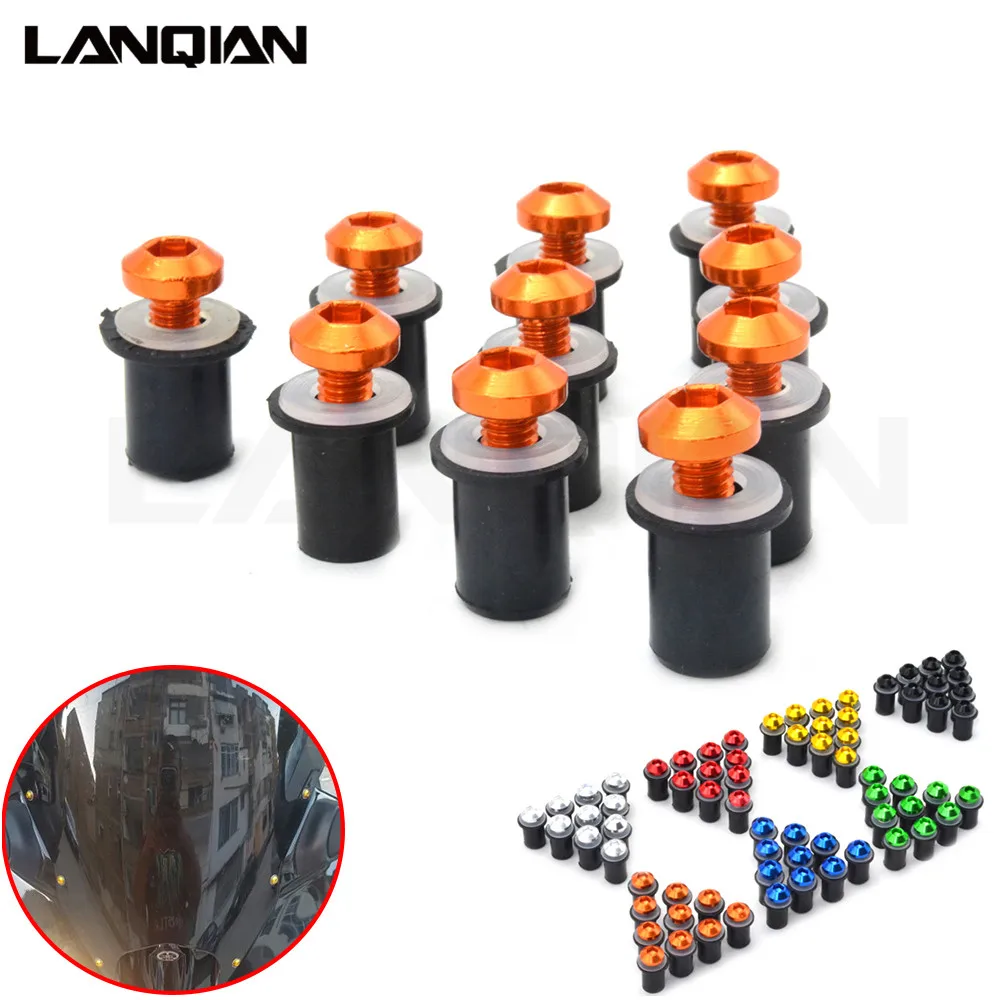 

10PCS Fairing Wind Screen Screw Bolt Kit Windshield Mounting Nut bolt For KTM 1190 RC8R RC8 RC 125 200 390 YAMAHA YZF R1 R3 R6