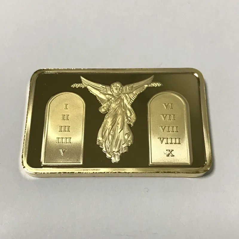 50 шт в наборе Немагнитный Иисус заповеди монета 1 OZ 24K покрыло покрытием слиток