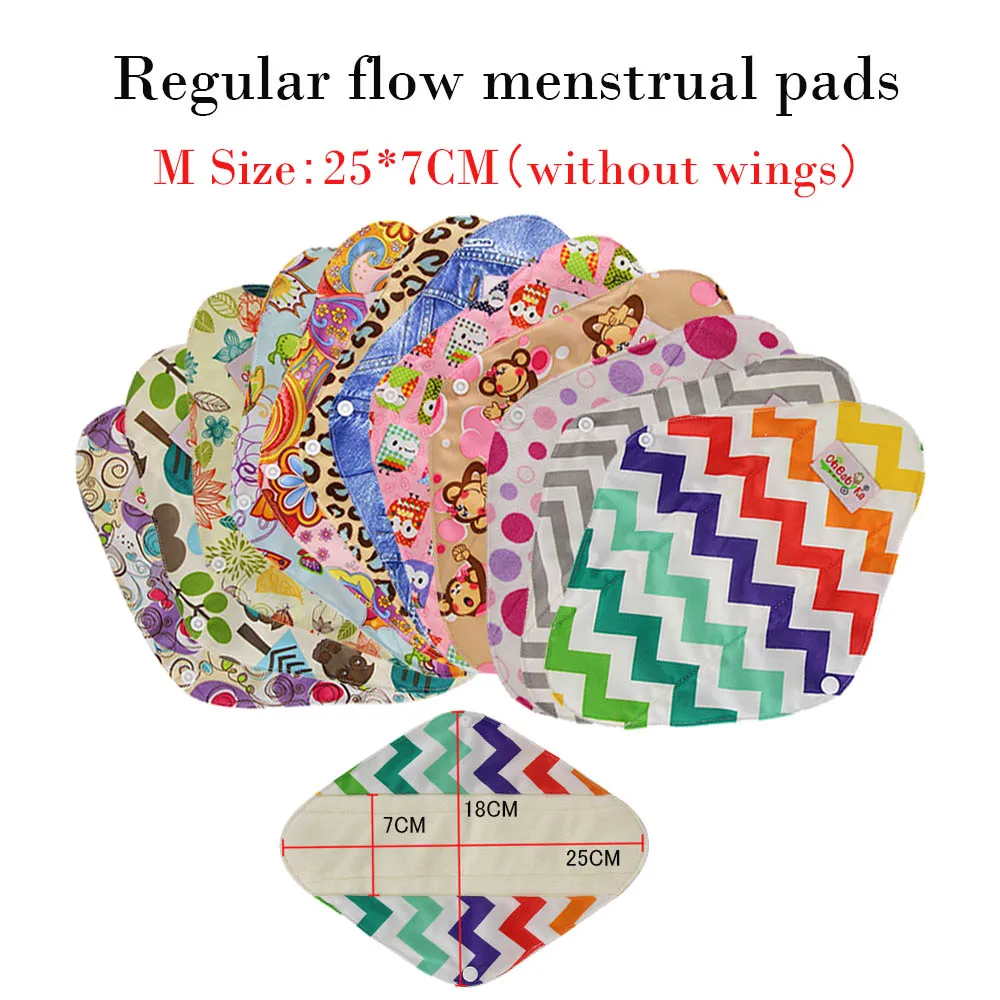 10pcs/set Bamboo Fiber Absorbency Feminine Hygiene Pads Menstrual Pads