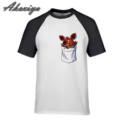 Симпатичные Foxy в мой карман футболка лето customied животных карман печати для мужчин новинка в хипстерском стиле, короткий рукав основные