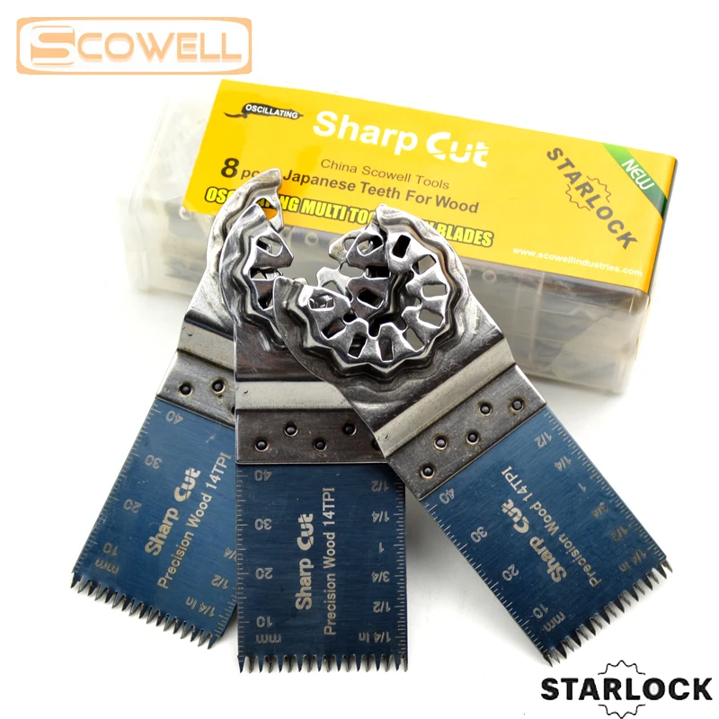 

104PACK 32mm Japanese Teeth Starlock Type Oscillating Multi Tool Saw Blades for Precision Wood Cutting Wood Plastic Drywall