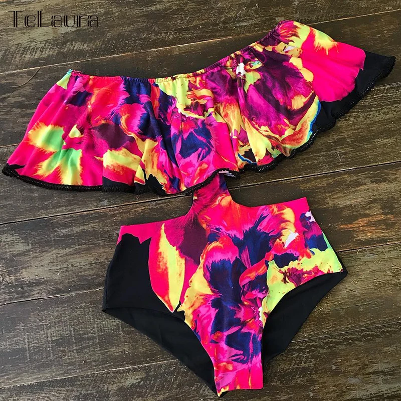 

2019 New Sexy One Piece Swimsuit Women Swimwear Push Up Monokini Ruffle Swim Suit Bandage Bathing Suit Summer Beach Wear Female