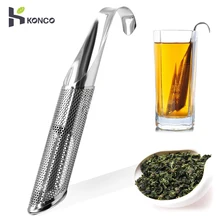 KONCO ситечко для чая из нержавеющей стали, Чайный фильтр для инфузионного чая, пакетик, держатель для труб, инструмент, чайная ложка, фильтр для заварки