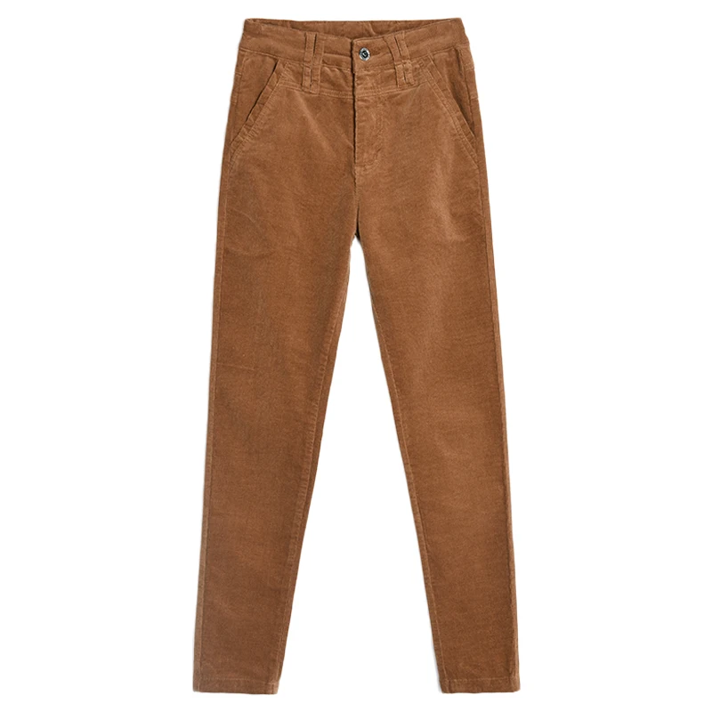 

Solid color corduroy trousers high waist stretch pencil pants feet casual pants spring and autumn ladies new slim trousers TB917