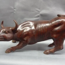 Песня voge gem S4506 2" Народные Китайские Бронзовые Год Зодиака Животных Красные Крупного Рогатого Скота Богатство Бык Бык Статуя Набор