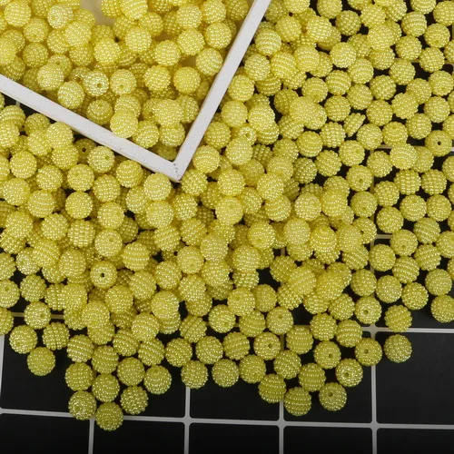 Yellow 17 цветов 10 мм пластик ABS бусина в виде жемчужины отверстие 1,5 мм Waxberry форма бусины для DIY Ювелирная фурнитура для рукоделия аксессуары для одежды - Цвет: Yellow