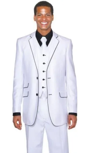 Top Selling custom made Ball Gowns Suit Complete Designer White Groom Tuxedos Handsome men's suit (Jacket + Pants Tie Vest ) | Мужская