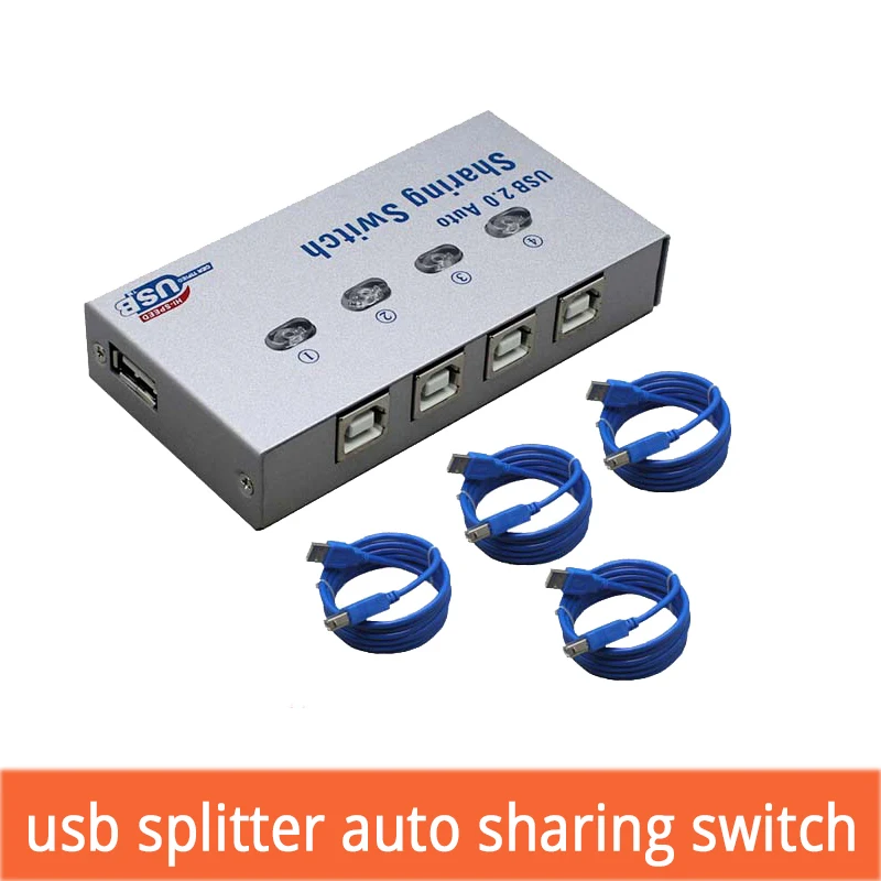 Usb printer automatic switcher HUB splitter 4 hosts share a printer to send 4 print cables to support any USB interface Usb printer automatic switcher HUB splitter 4 hosts share a printer to send 4 print cables to support any USB interface