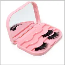 30 шт./партия, футляр для ресниц, футляр для ресниц органайзер, контейнер, розовый, 3 пары, прочный пластик АБС 110*74*20 мм 3D Pictur