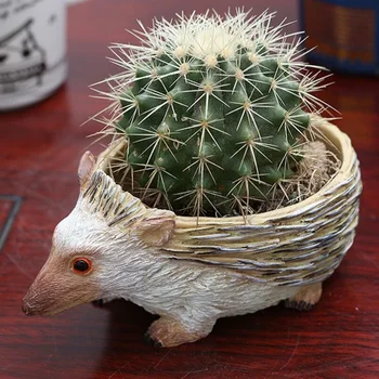 

New Creative Indoor Cactus Flower Pot Resin Hedgehog Potted Crafts 16.5x10x6.2cm