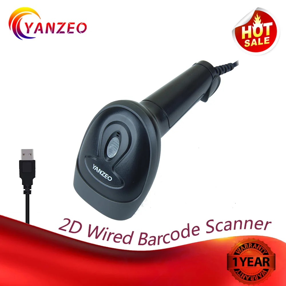 

Yanzeo C2000 Wired 1D 2D QR Laser Barcode Scanner Handheld Reader Bar Code Scanner For POS System Warranty 12 Months