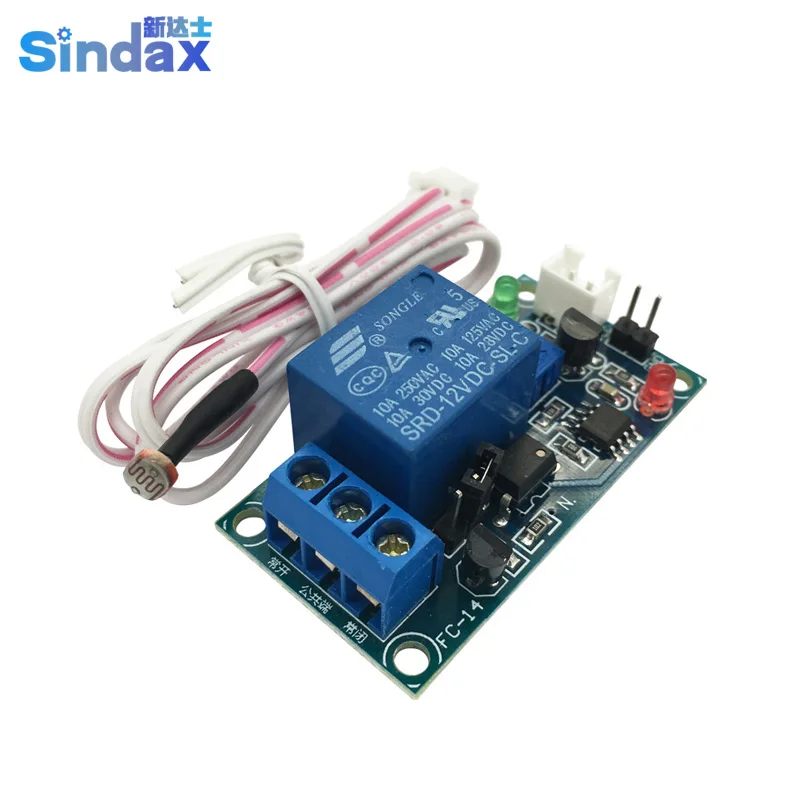 

Sindax DC 12V Photosensitive Resistor Relay Light Control Switch No Light Induction Control Module With Extension Wire