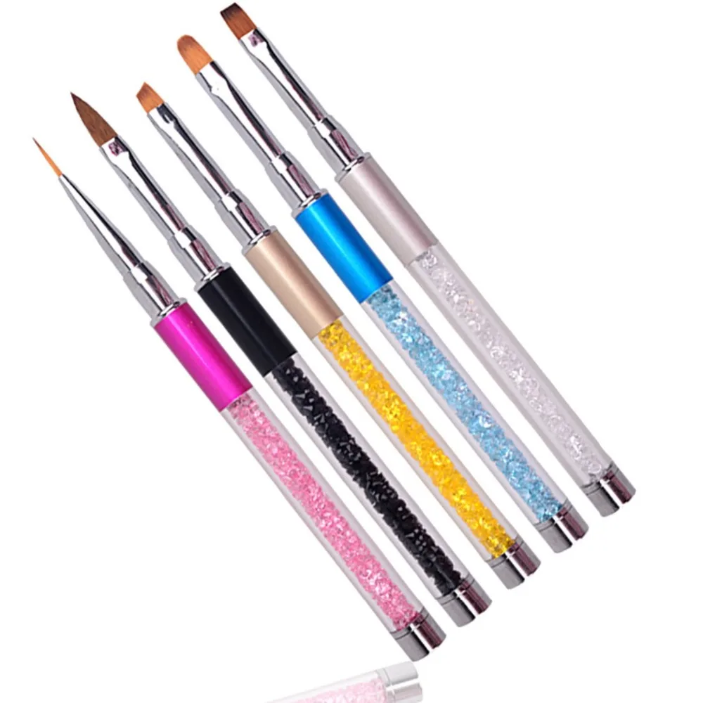 5Pcs/lot Pro Nail Art Brush Sets Crystal Acrylic Carve Liner Painting