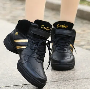 

Genuine Leather Black Golden Black Red Modern Dancing Sneakers Jazz Dance Shoes DS14-B209a Zapatilla De Deporte Free Shipping
