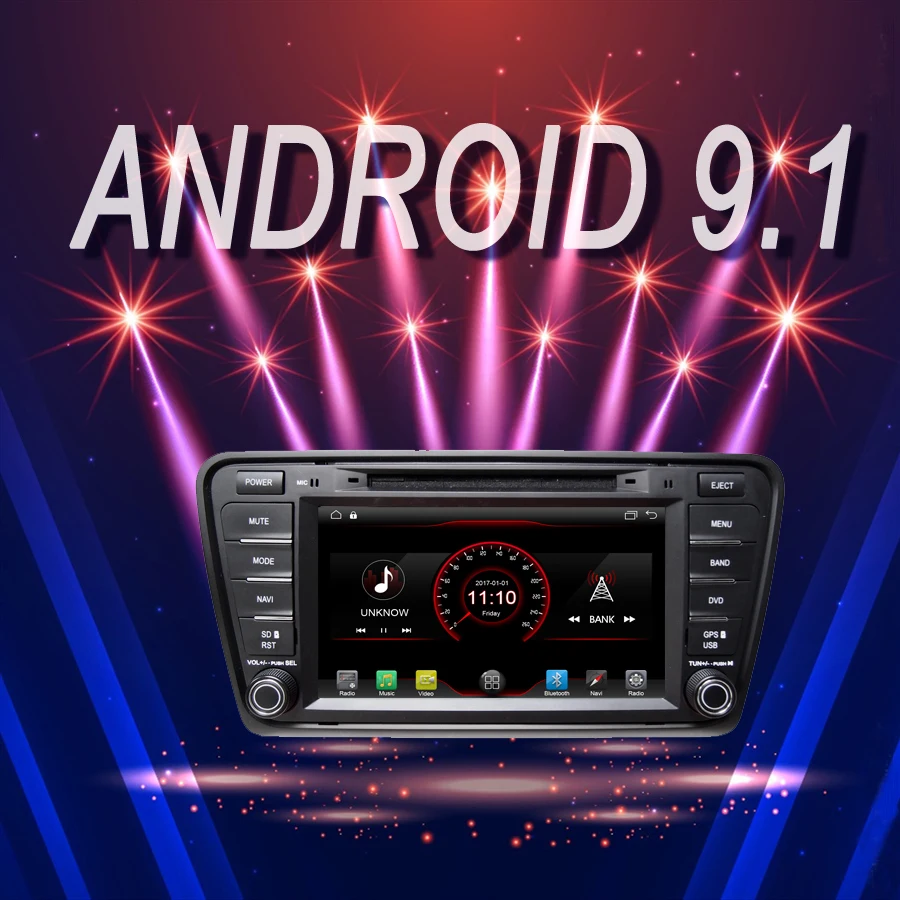 OTOJETA Brand Car Android 9.1 Multimedia Player for SKODA OCTAVIA 2013-2014 GPS Navigation Device with Camera Aux bluetooth