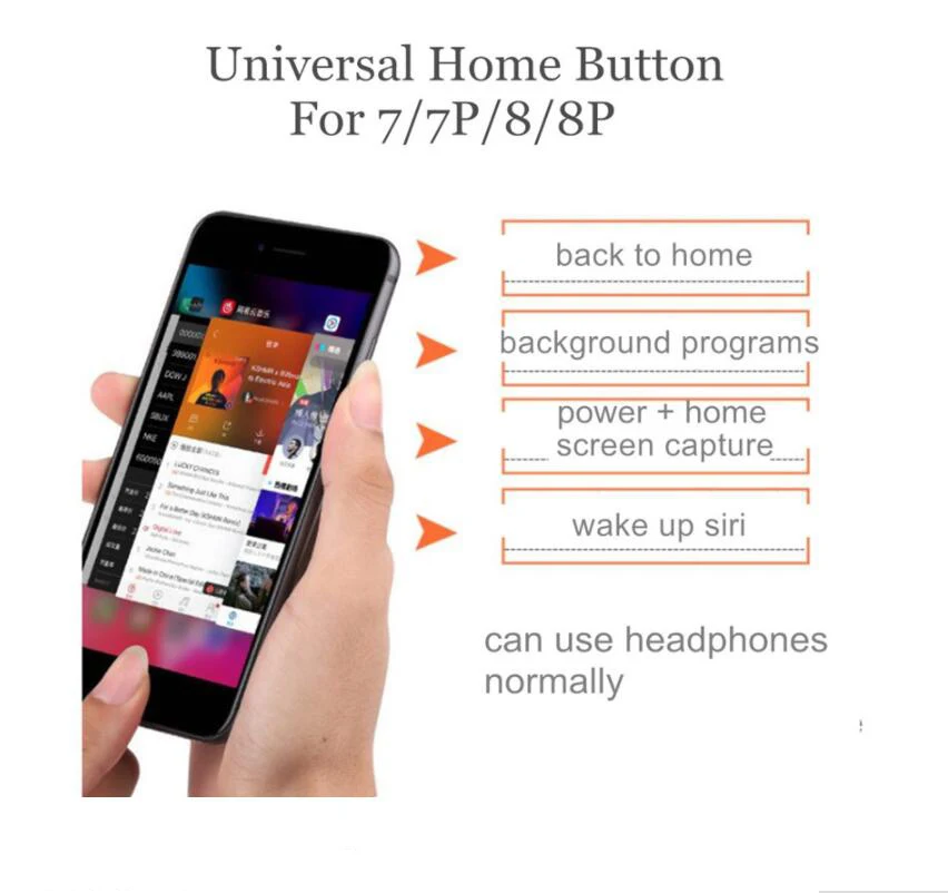 Xinidc 1 шт. универсальная Кнопка Home Flex для iPhone 7 7Plus 8 8 Plus кнопка Home с гибким кабелем замена ленты