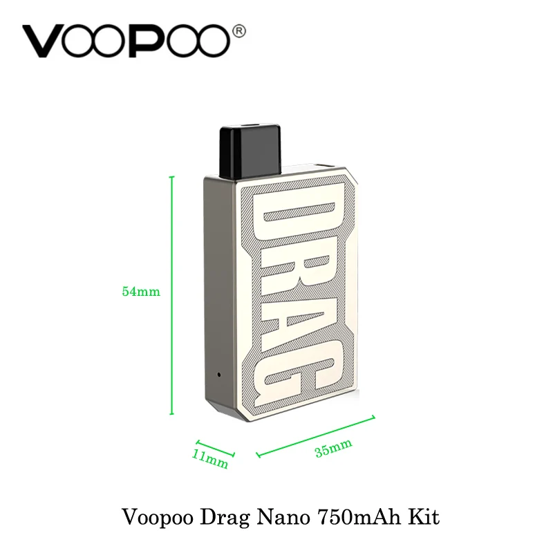 5 шт./лот) электронная сигарета Voopoo Drag Nano 750 мАч все в одном стартовый набор для вейпинга компактный Vaping VS Justfog Minifit испаритель