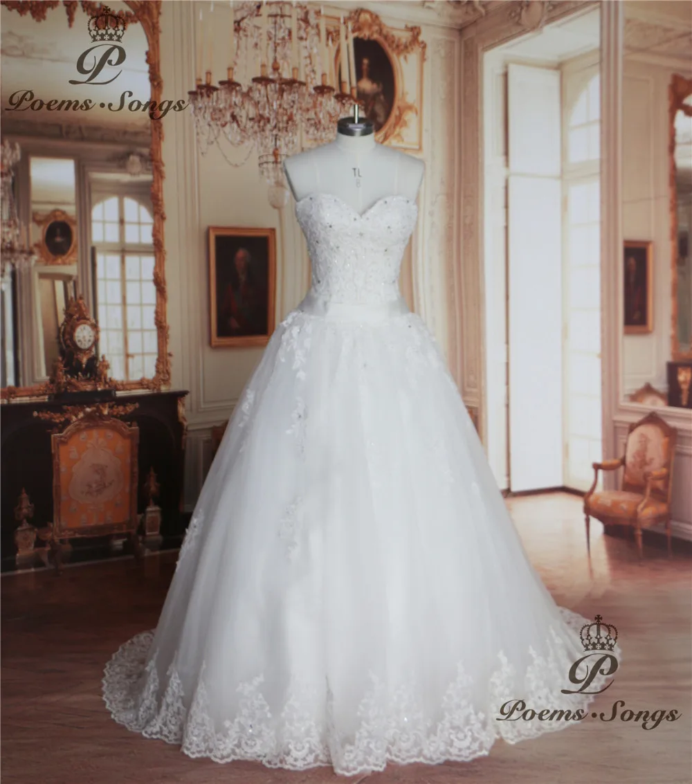Poems Songs 2017 sweetheart neck style off the shoulder Wedding dresses