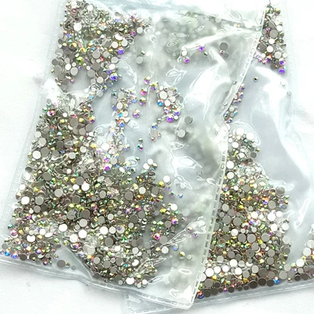 10X1440pcs Mix AB Разноцветные Стразы для ногтей, 6 размеров, опт, аксессуары для ногтей, хрустальные драгоценные камни, амулеты, сделай сам, украшения, плоские с оборота, ювелирные изделия из стекла и камня AB - Цвет: 10X1440pcs Mix AB
