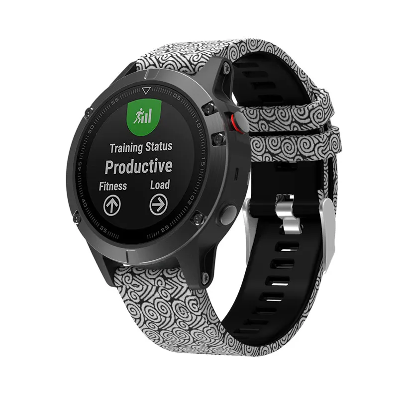 Ремешок для часов для Garmin Fenix 5 gps печать Замена Silicagel быстрая установка мягкие часы полоса Прямая 0912