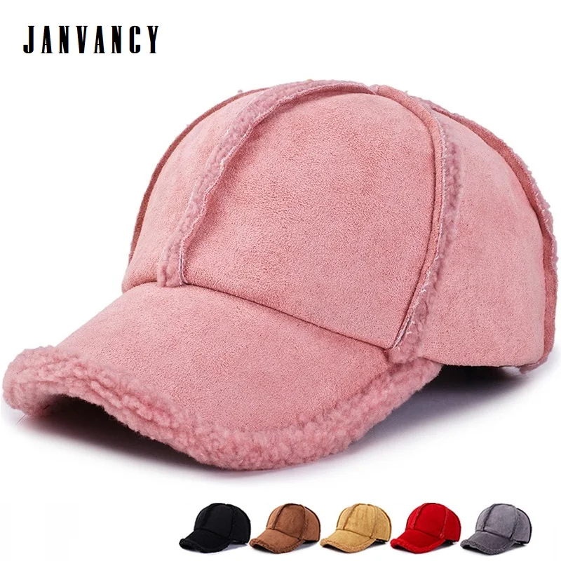 

Fall and Winter Streetwear Cotton Sunshade Baseball caps Men Women Scrubing Couple Thicker Hat Snapback Furry Pink Black Red
