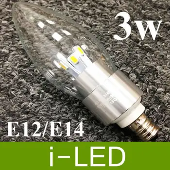 

30pes/lot 3W 300lm E14 E12 E27 LED Candle light 6LED SMD5630 CE&ROHS AC 110V 220V white warm white candle bule candel led bule
