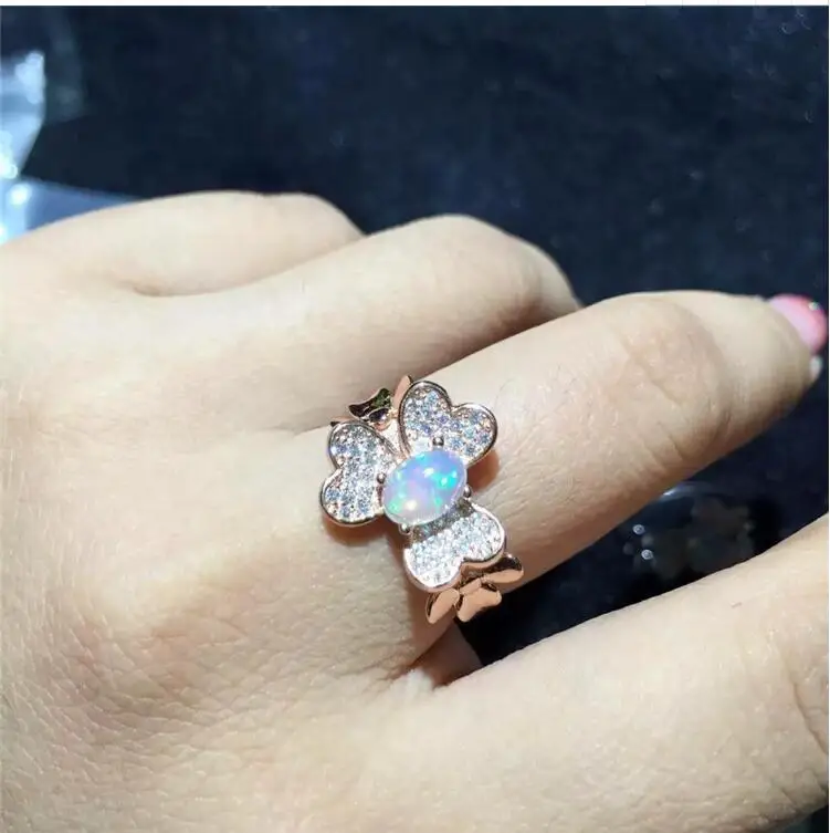 Free Shipping Fashion Ring REAL S925 sterling silver inlaid Natural OPal ring 5*7mm Free Shipping Fashion Ring REAL S925 sterling silver inlaid Natural OPal ring 5*7mm