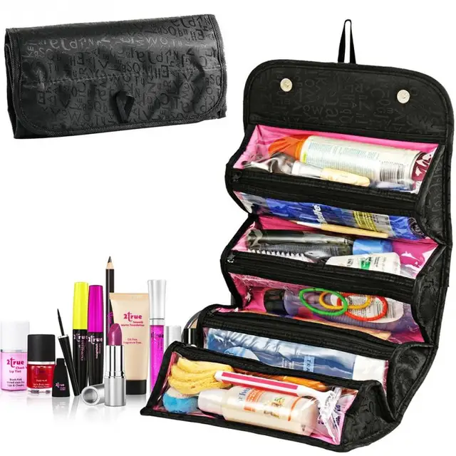 Us 3 52 9 Off Special Makeup Bag Portable Wash Storage Travel Cosmetic Roll Up Pouch Sponge Black 20 In Bags