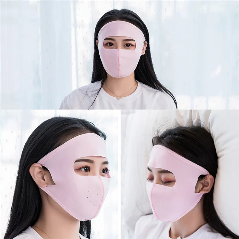 1 шт уход за кожей лица Инструменты для мужчин и женщин ледяной шелк можно очистить УФ-защитой весной и летом тонкая маска от солнца на все лицо