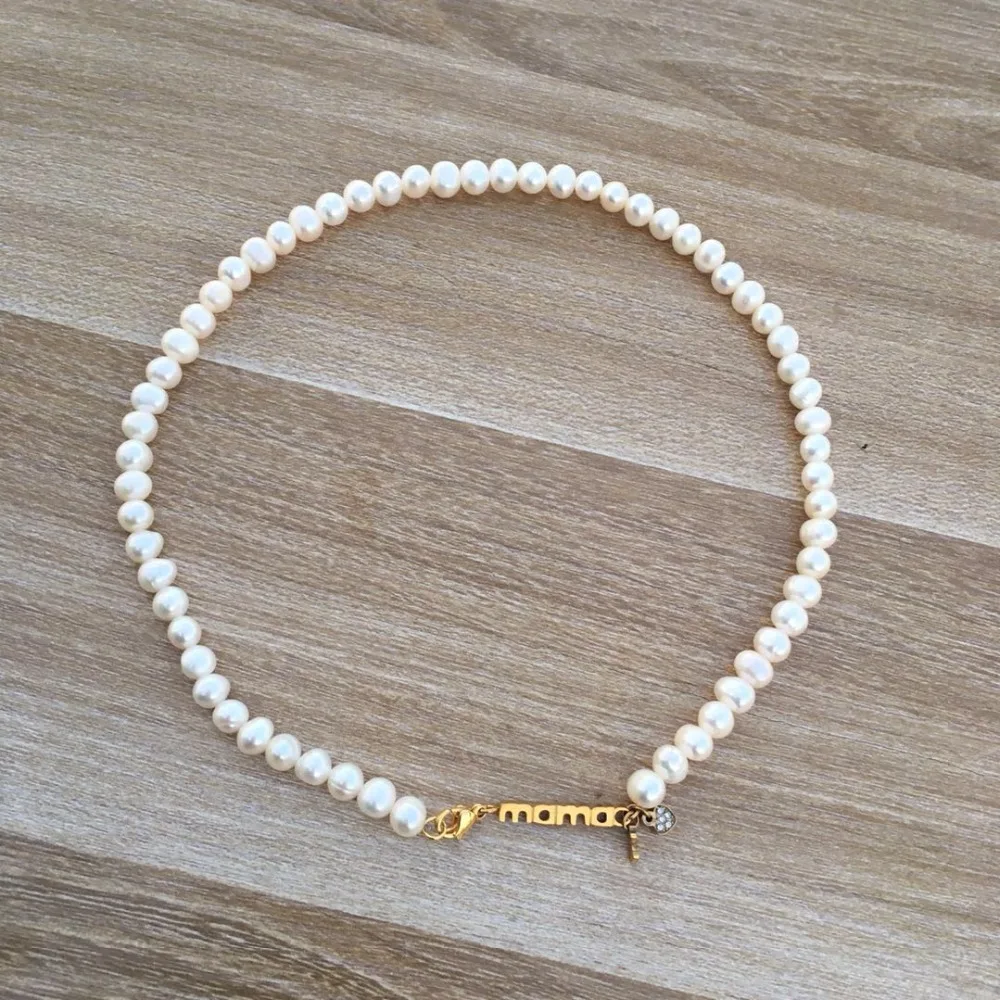 

Lanseis Gentle Handmade Pearl Necklace Stainless Steel Mama's Gift, 1Pcs Unique Irregular Necklace Fashion Jewelry For Women