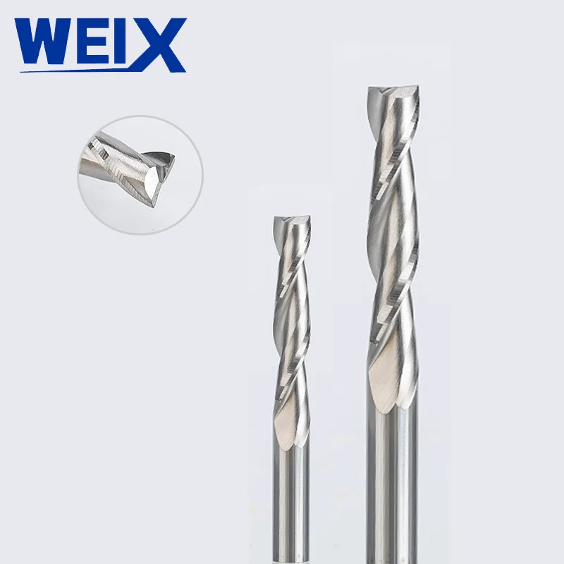 

WEIX 1pc 3.175mm 2 Flute Engraving Bit Tungsten Carbide CNC Milling Cutter Coated CNC End Mill for Woodworking