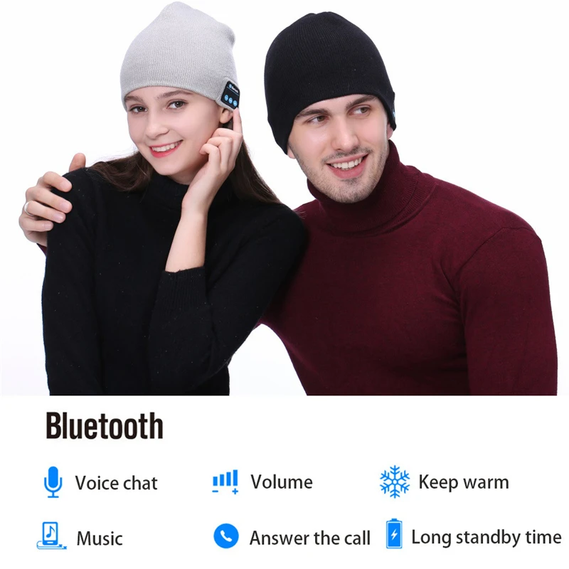 Модная шапка бини, шапка, беспроводная Bluetooth гарнитура, гарнитура, динамик, микрофон, зимняя, для спорта на открытом воздухе, стерео, музыка, шапка, 18Nov28