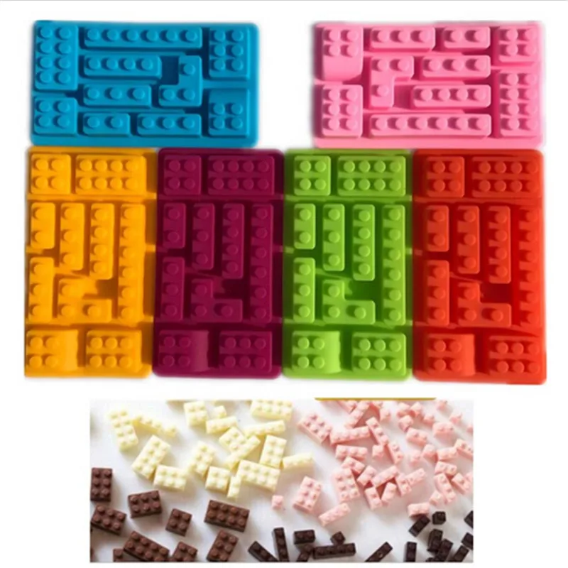 10 отверстий LEGO Кирпич Конструкторы прямоугольной формы DIY шоколад силиконовые