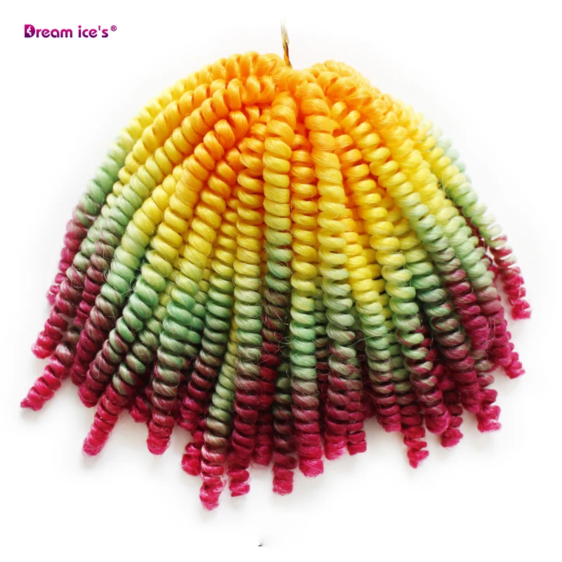 

Synthetic Spring twist crochet braiding hair extensions ombre freetress braids hair for Afro women dream ices