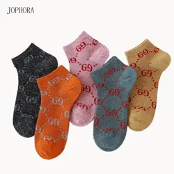 2019 Весна и лето новый тренд яркие шелковые носки хлопок Личность Двойная игла женские носки Модные сетчатые красные носки-башмачки