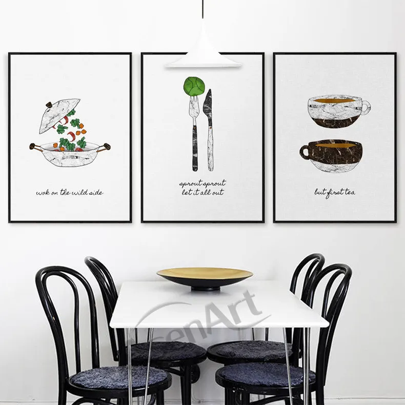 

Nordic Posters and prints Cartoon Office Tool Canvas art Painting Wall pictures for living Room Kitchen Home Decor No Frame