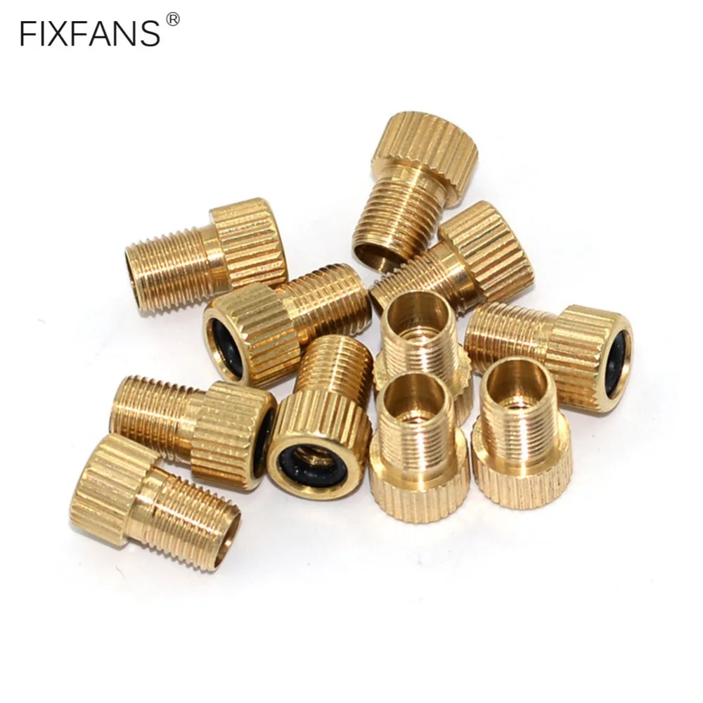 FIXFANS-10-Pcs-Brass-Presta-to-Schrader-Converter-Car-Valve-Adapter-Bicycle-Bike-Tube-Pump-Air-Compressor-Tools