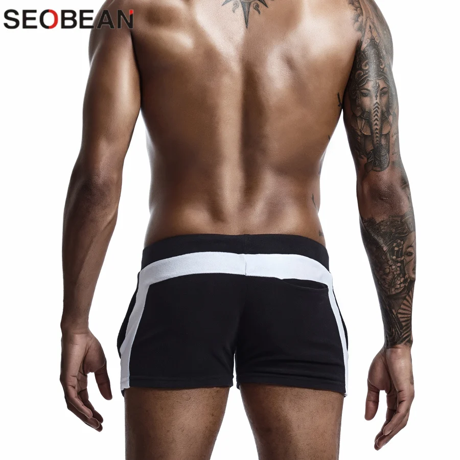 SEOBEAN Men Homewear Shorts Sexy Low Waist Cotton Super Soft Comfortable Home Male Panties Boxer Shorts Casual Short Pants