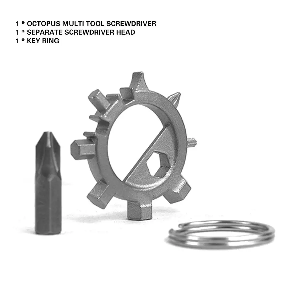 

Multifunctional Gear Outdoor Octopus Shape Keychain Screwdriver Bicycle Bike Repair Tools 12 Function Portable Tools Kits