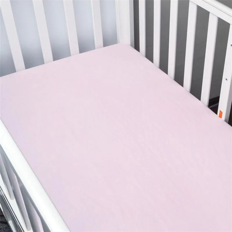Хлопок детская кроватка простыня мягкий дышащий новорожденных КРОВАТЬ Защитный чехол для матраса мультфильм постельные принадлежности для новорожденных кроватка 70x130 см