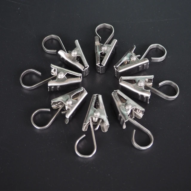 Stainless Steel Curtain Hooks Fasteners for Curtains Metal Curtain