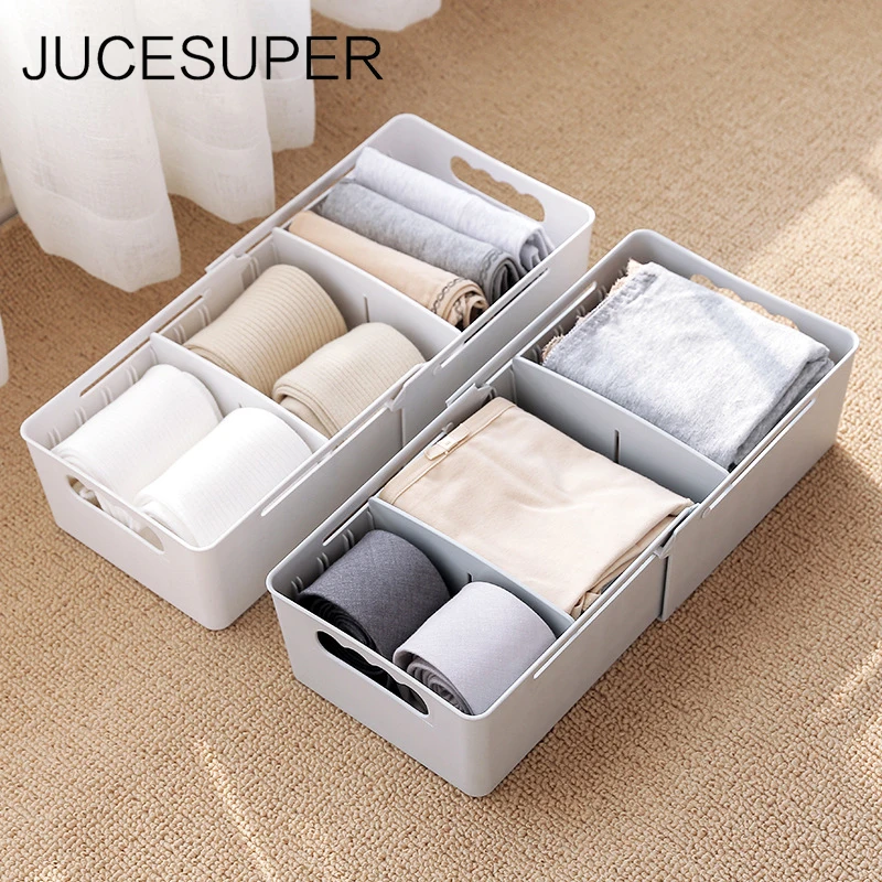 JUCESUPER Plastic Scalable Underwear Storage Box Ties Socks Shorts Bra