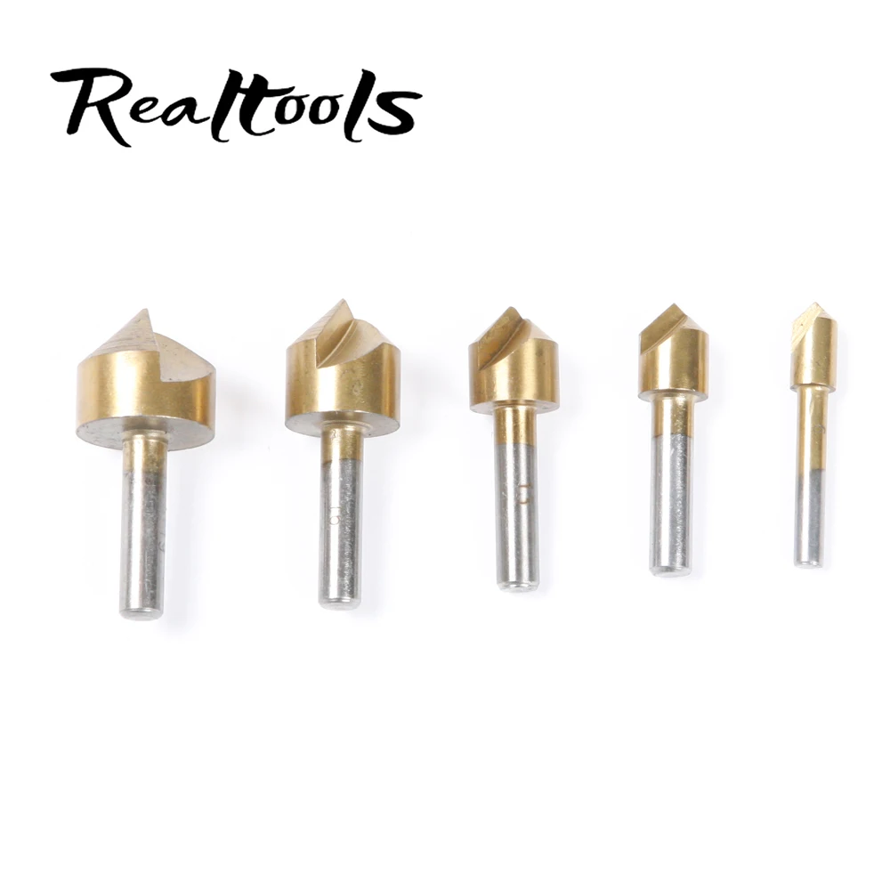 

1PC Single Flute Chamfer Countersink 6mm Shank high carbon steel 90 Degree Wood Chamfering Cutter 6-19mm Countersink Drill Bit