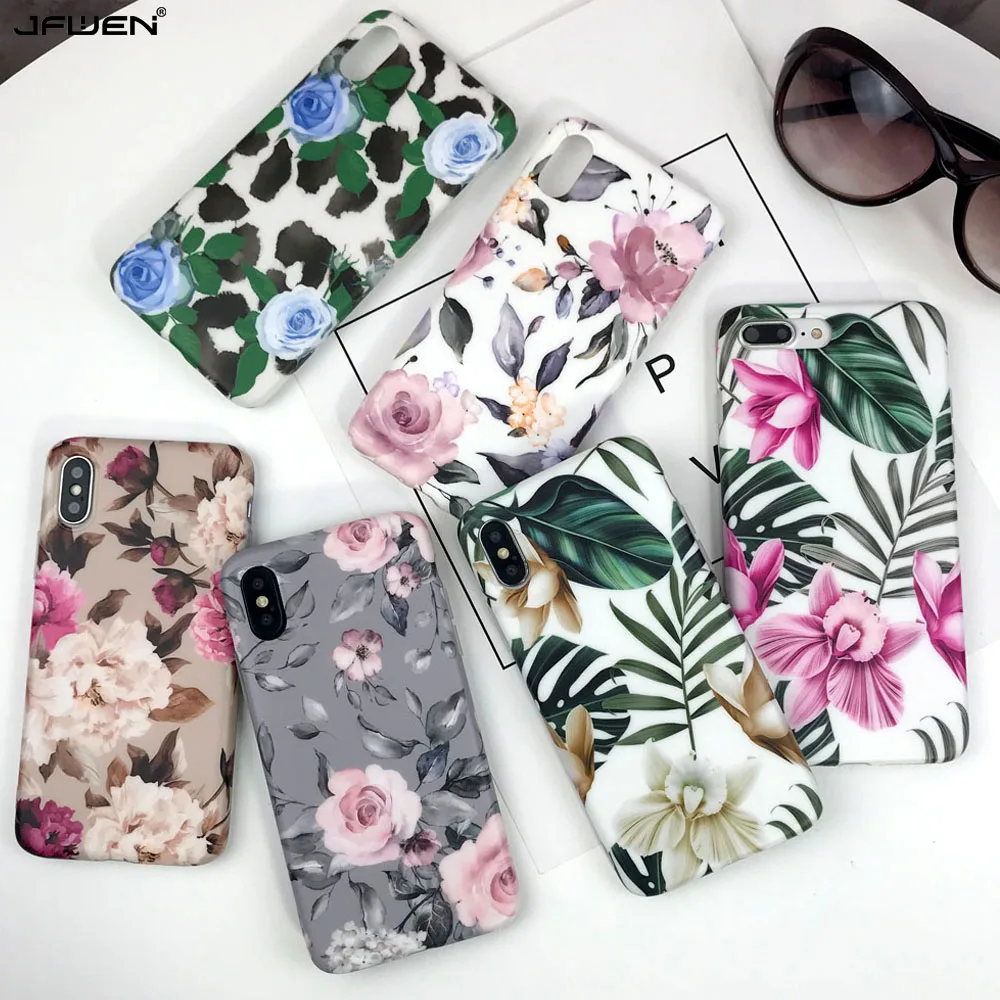 

Luxury Flower Phone Case For iphone X 8 7 Plus XS Max XR Silicone Case Soft TPU Floral Back Cover For iphone 7 8 6 6S Plus Case