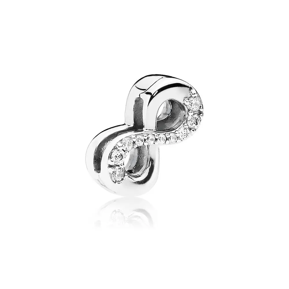

2018 Autumn New Original 925 Sterling Silver Reflexion Sparkling Infinity Clip Charm, Clear CZ Jewelry for Women Gift 797580CZ