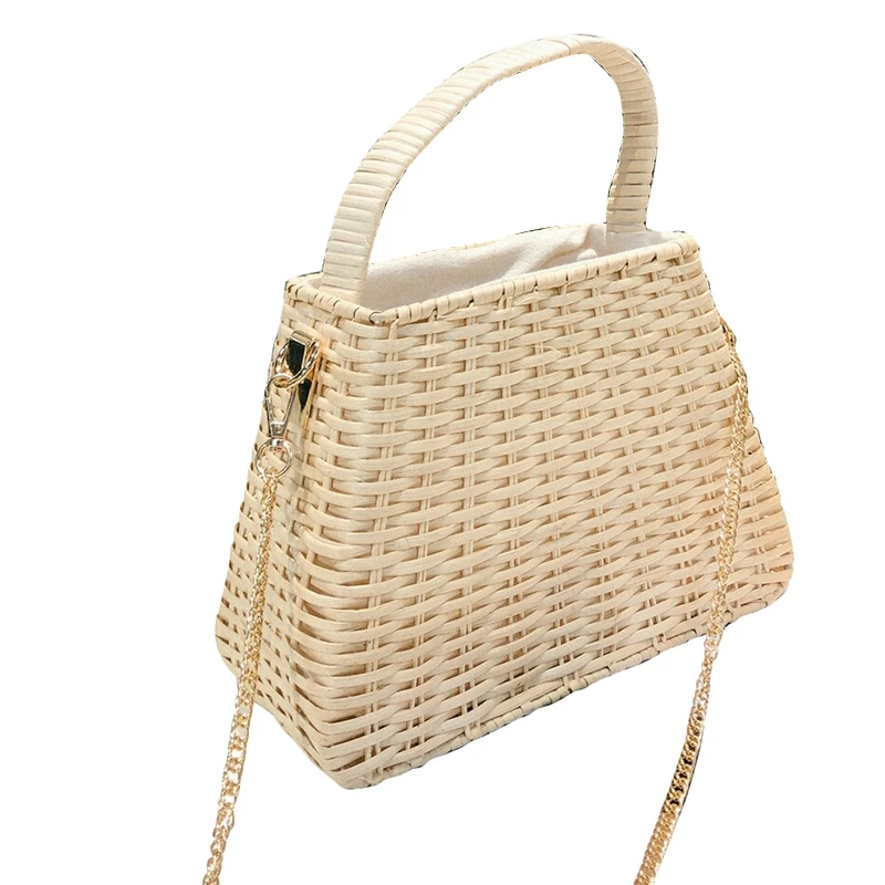 

AUAU-Bohemian Straw Bags for Women Beach Handbags Summer Vintage Rattan Bag Handmade Kintted Crossbody Bag