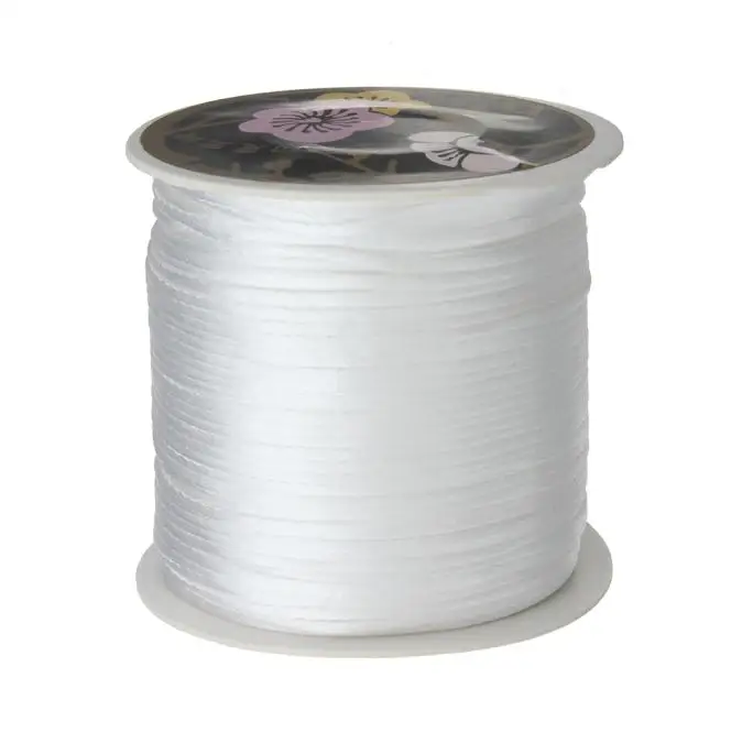 70 м/катушка 1 мм нейлоновый шнур нить китайский узел макраме шнур браслет плетеный шнур DIY кисточки вышивка бисером Европейская нить - Цвет: white